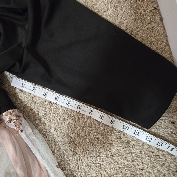 24W Unbranded (possibly Arna York) Surplice Gown with Rose Gold Sequin Skirt - Picture 10 of 13
